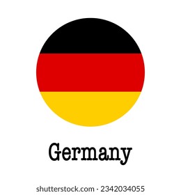 Flag of Germany in the round on white background.