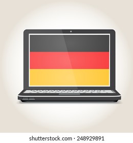 Flag of Germany screensaver on a notebook