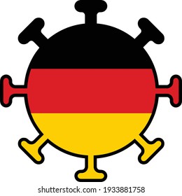 Flag of Germany in the shape of a coronavirus, vectorized.