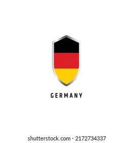 Flag of Germany with shield shape icon flat vector illustration