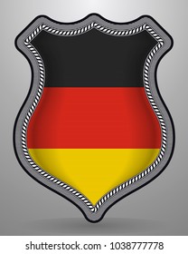 Flag of Germany. Vector Badge and Icon with Central Glossy National Symbol