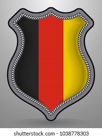 Flag of Germany. Vector Badge and Icon with Central Glossy National Symbol