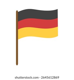 Bandeira da Alemanha. Ilustração vetorial da bandeira alemã em estilo plano. Bandeira acenando. Adequado para adesivos, emblema etc.