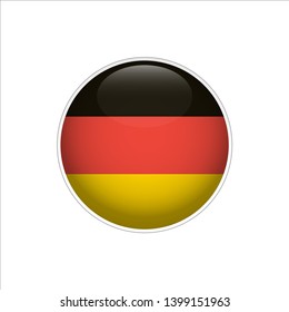 Flag of Germany. Vector illustration. Icon. 3D. Traditional color. Web, Sport.