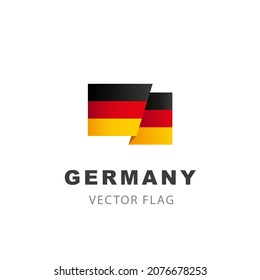 Flag of Germany. Vector illustration isolated on white background. Colorful logo of the German flag.