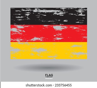 Flag of Germany ,vintage textured background. Vector