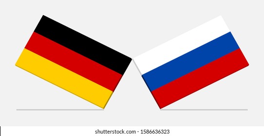 flag germany vs russia. vector background