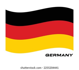 Flag of Germany, Waving National flag of Germany, National flag of Germany vector illustration.