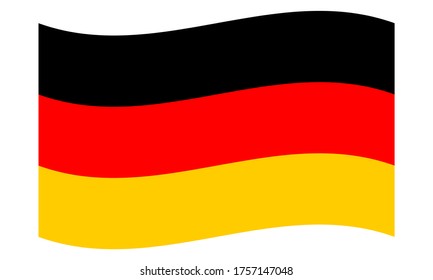 bandera de alemania vectorial ondulado aislado en fondo blanco