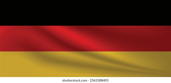 Flag of Germany waving in the wind close up vector illustration