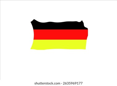 Eine Flagge Deutschlands mit weißem Hintergrund