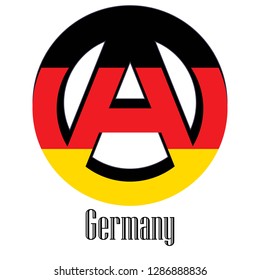 Flag of Germany of the world in the form of a sign of anarchy, which stands for freedom and equality of people.