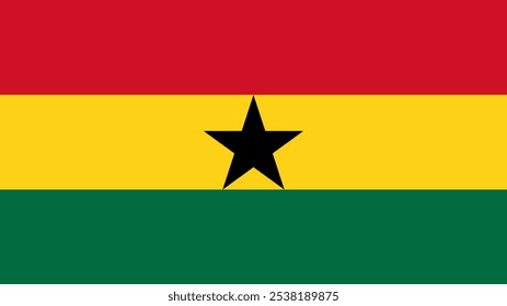 Flag of Ghana, 16:9 Format, Ghana Flag, Vector Images