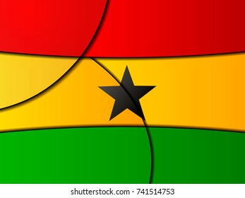 Flag of Ghana backgrounds template, vector solid shapes illustration