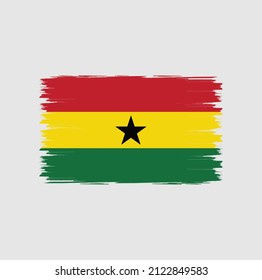 Flag of Ghana with brush style