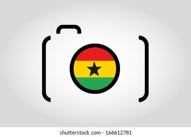 The flag of Ghana in a Camera Lens