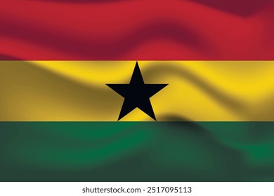 Flag of Ghana. Ghanaian national symbol in official colors. Template icon. Abstract vector background.