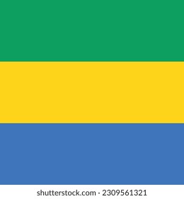 The flag of Ghana. Flag icon. Standard color. Square flag. Computer illustration. Digital illustration. Vector illustration.