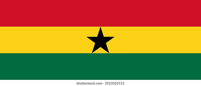 Flag of Ghana, long version, Vector Images