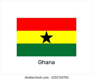 Flag of Ghana. National symbol. Ghana flag symbol. Vector illustration isolated on white background