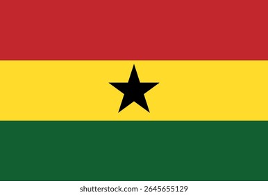 Bandeira de Gana. Bandeira Nacional do Gana. Ilustração de vetor.