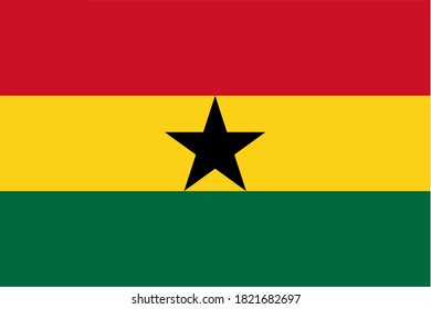 Flag of Ghana. Official colors and proportion correctly. National Ghana flag. Vector illustration. EPS10