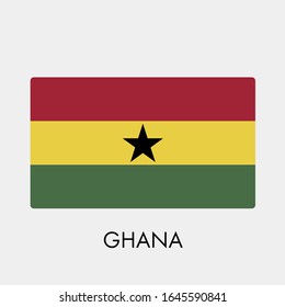 Flag of Ghana on gray background. Vector illustration in trendy flat style. EPS 10.