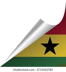 Bandeira de Gana com um efeito descascador apresentando cores vibrantes.