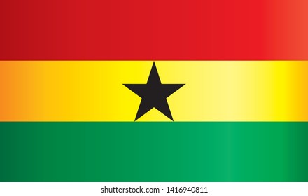 Flag of Ghana, Republic of Ghana. Template for award design, an official document with the flag of Ghana. Bright, colorful vector illustration.