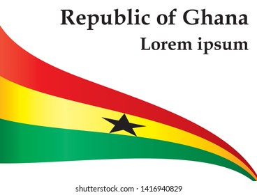 Flag of Ghana, Republic of Ghana. Template for award design, an official document with the flag of Ghana. Bright, colorful vector illustration.