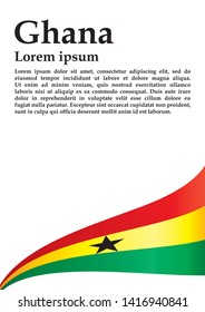 Flag of Ghana, Republic of Ghana. Template for award design, an official document with the flag of Ghana. Bright, colorful vector illustration.