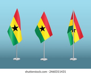 Flag of Ghana with silver pole