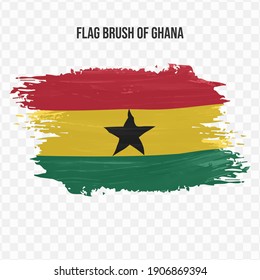 Flag Of Ghana in texture brush  with transparent background, vector illustration in eps file