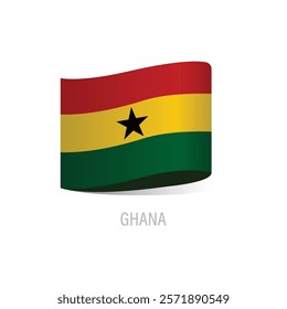 Flag Of Ghana Vector Design.