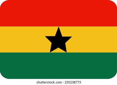 Flag of Ghana. Vector illustration. 