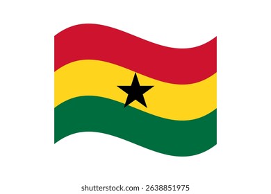 Flag of Ghana. Ghana wave flag digital vector illustration.