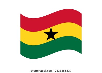 Flag of Ghana. Ghana wave flag digital vector illustration.