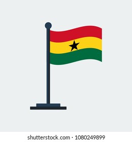 Flag of Ghana.Flag Stand On White Background. Vector Design
