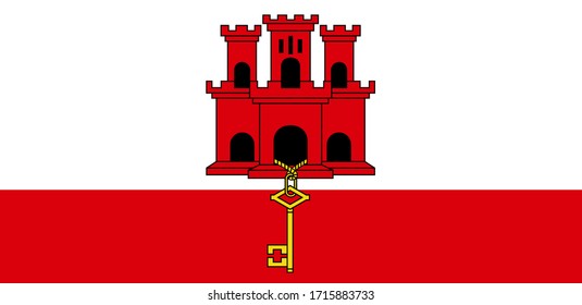 Flag of Gibraltar, close up
