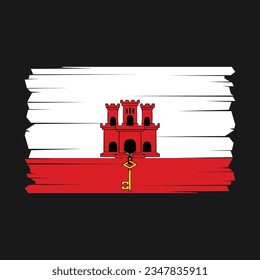 Flag of Gibraltar with Transparent Background