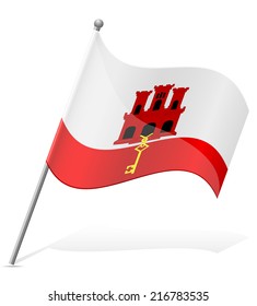 flag of Gibraltar vector illustration isolated on white background