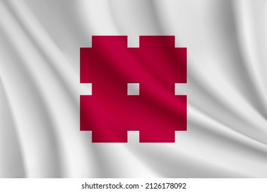 Flag of Gifu, Japan. Realistic waving flag of Gifu vector background.