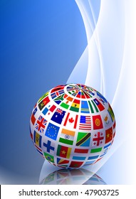 Sinalizar o Globo na Ilustração Original do Vetor de Fundo com Cor Abstrata