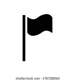 Flag With Glyph Icon Illustration