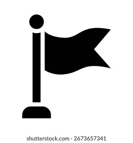 Gráfico de Vector de ilustración de icono de glifo de bandera. Gráfico simple del Vector de la ilustración del elemento, conveniente para el App, los Sitios web, y las presentaciones aisladas en el fondo blanco