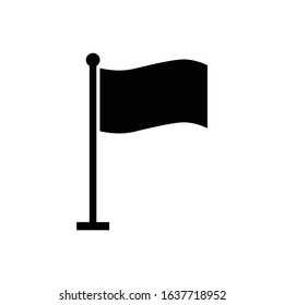 Flag with glyph icon vector