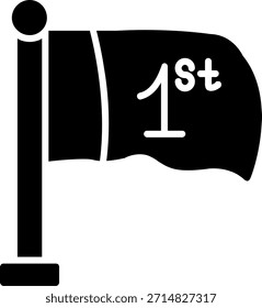 Flag Glyph Style Icon Design