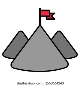Flag, goal, goals, mountain, success, target icon, Ready to use in web design , apps, software and print. - Vector. Eps 10