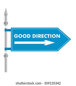 Flag of god direction. Illustration for your presentation template.