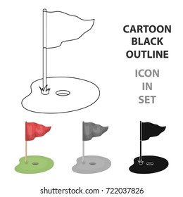 Flag and golf course.Golf club single icon in cartoon style vector symbol stock illustration web.